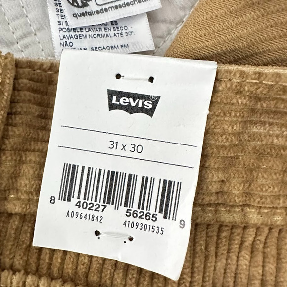 Levis Low Pro Corduroy Pants Mens 31x30 Straight Tan Brown School Office Preppy - Picture 8 of 9